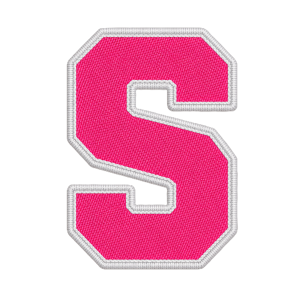 Roze-witte letter S voor op een pet