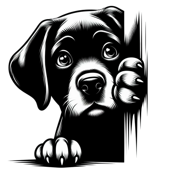 zwart-wit-getekend-hondje