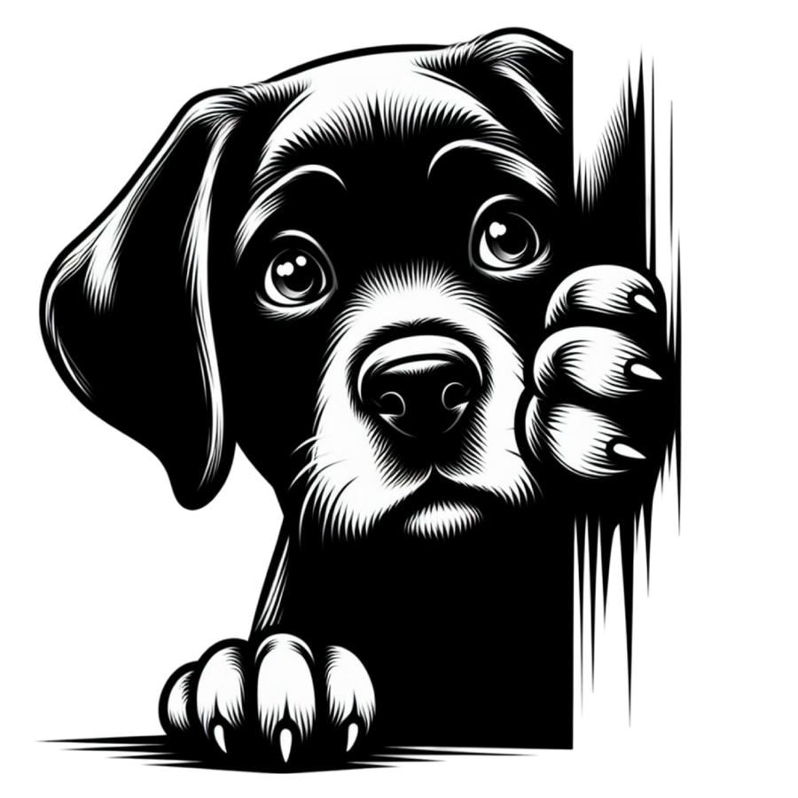 zwart-wit-getekend-hondje