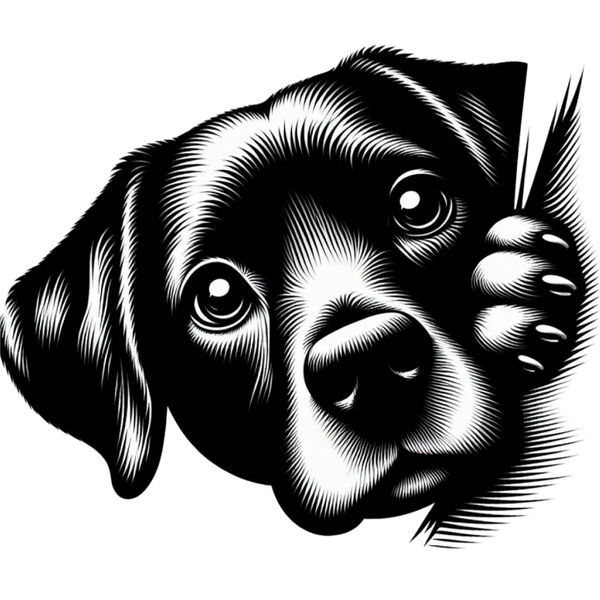 zwart-wit-getekend-hondje