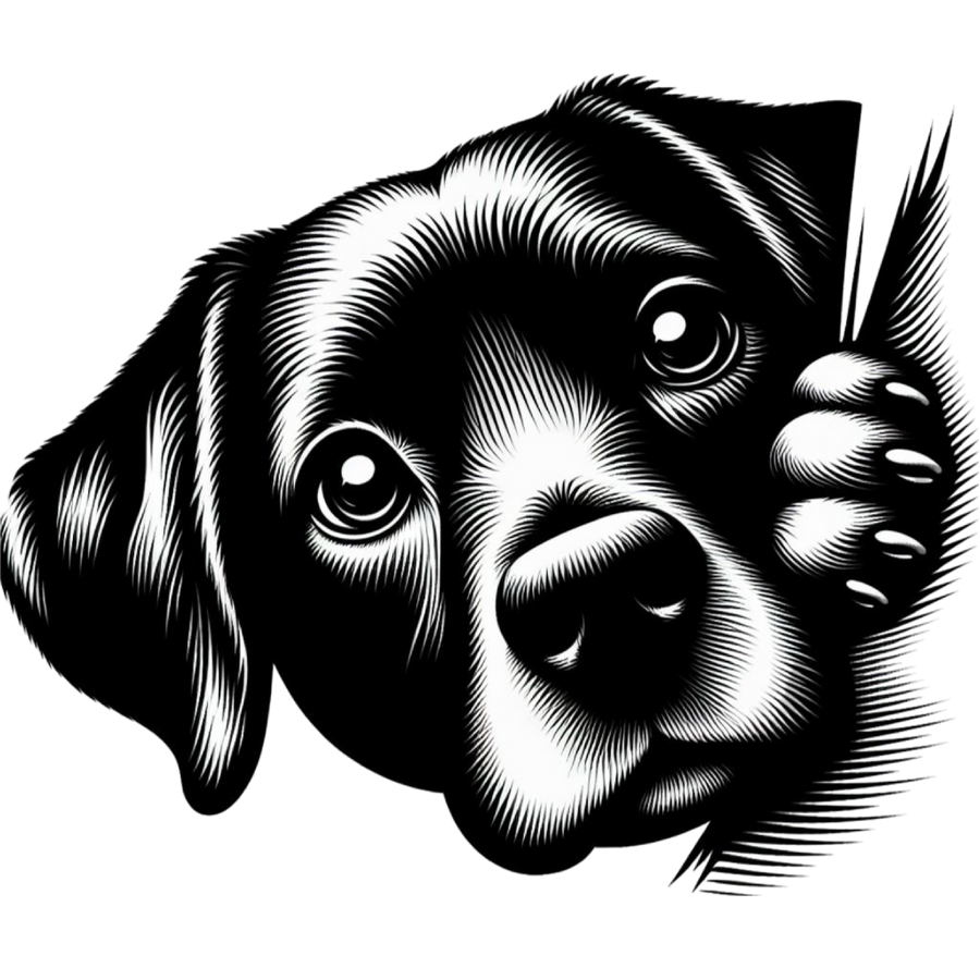 zwart-wit-getekend-hondje