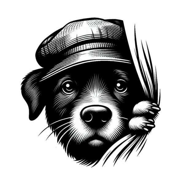 zwart-wit-getekend-hondje